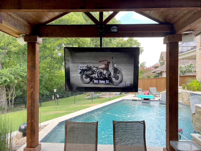Outdoor TV Enclosure for Patio and Pool Areas