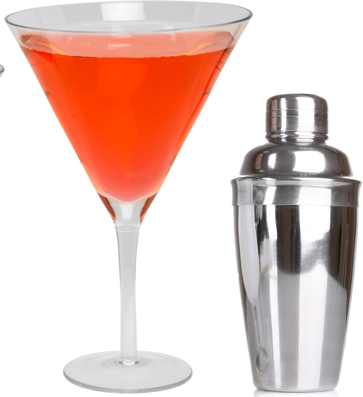 Oversized XL Giant Martini Glass with Shaker