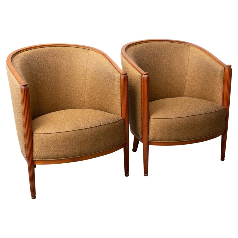Pair of French Art Deco Tub Chairs | Art deco chair, Deco chairs ...