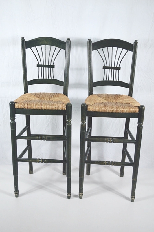 Pair of Vintage Black Lillian August Bar Stools