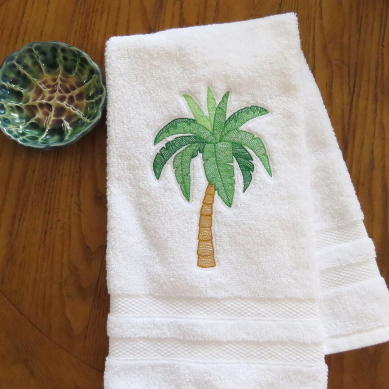 Palm Tree Hand Towel, Tropical Towel, Beach, Coastal, Bath Hand Towel ...
