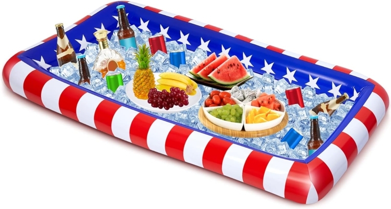 Patriotic Inflatable Pool Cooler for Outdoor Parties