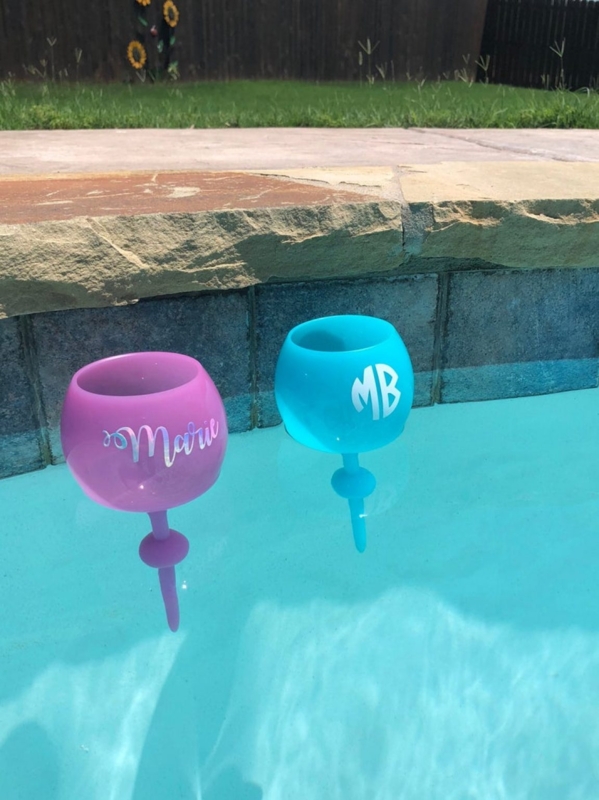 Personalized Floating Wine Glasses for Pools