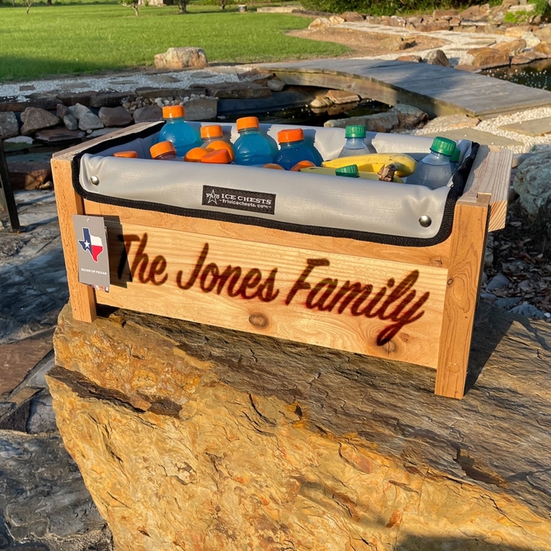 Personalized Wooden Poolside Cooler for Families