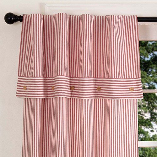 Piper Classics Pink Farmhouse Ticking Stripe Curtains