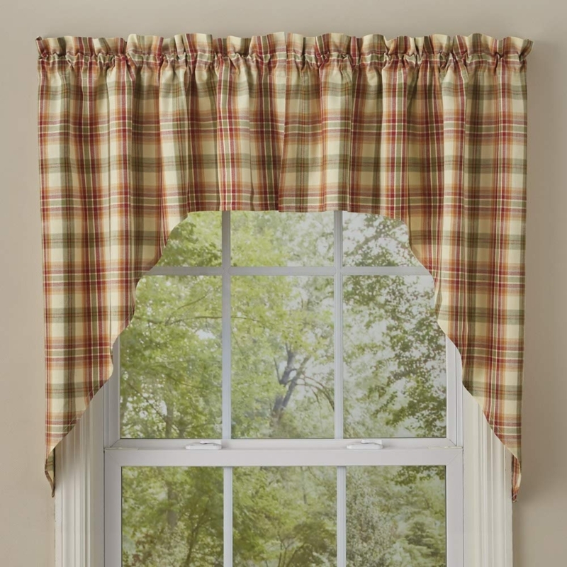 Plaid Country Style Valance Curtains for Windows