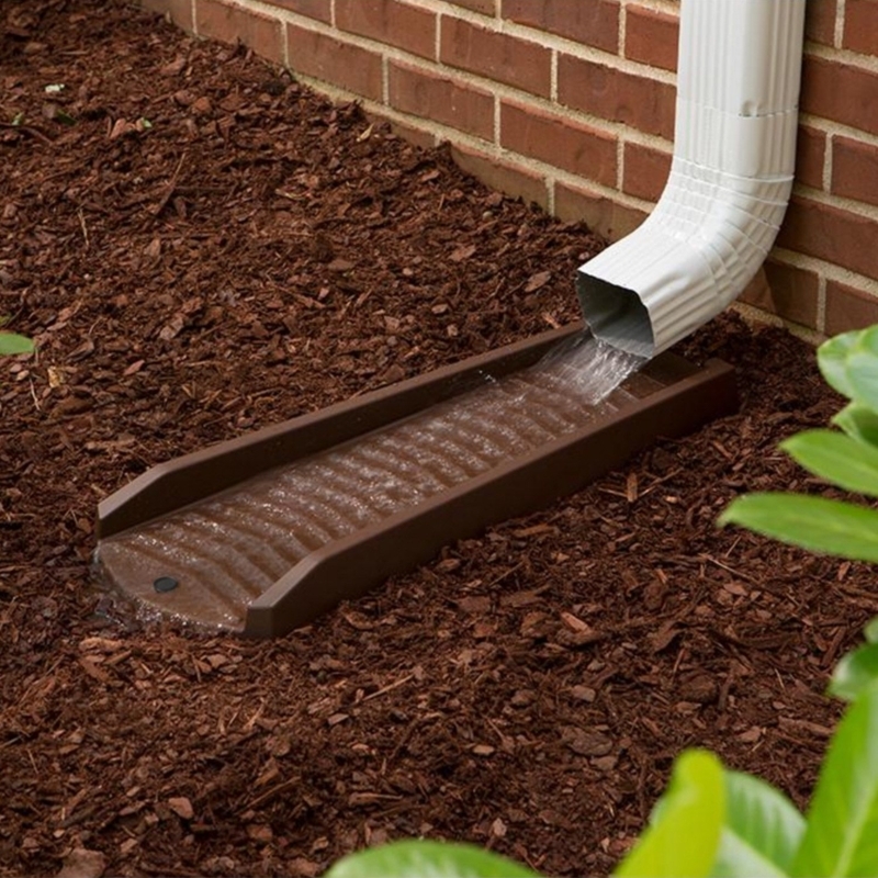 PVC Downspout Drainage System Protecting Foundation