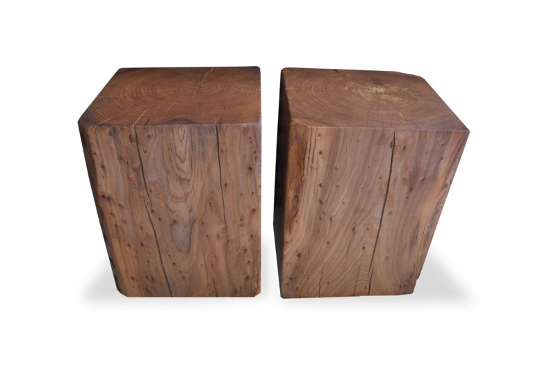 Reclaimed Solid Wood Cube Coffee and Side Tables