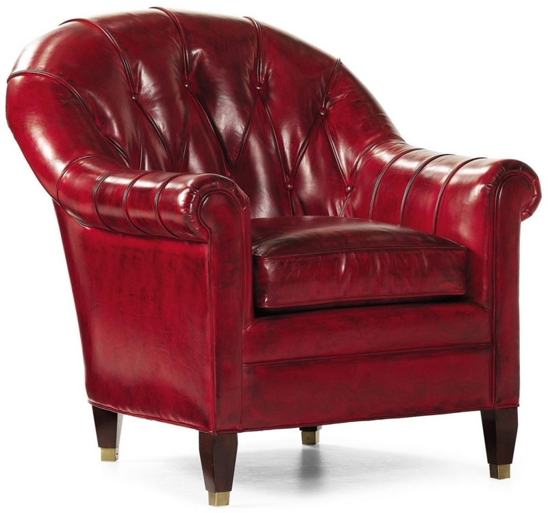 Red leather club chair