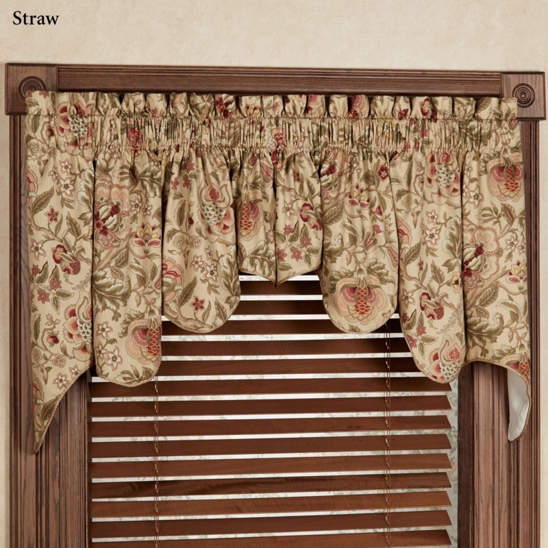Regency Jacobean Floral Duchess Swag Valance Pair