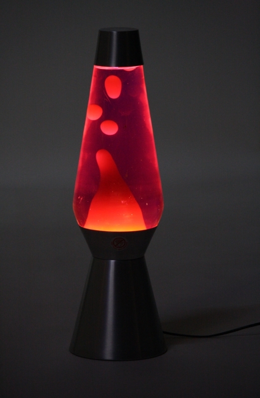 Retro Red Floor Lava Lamp with Black Base