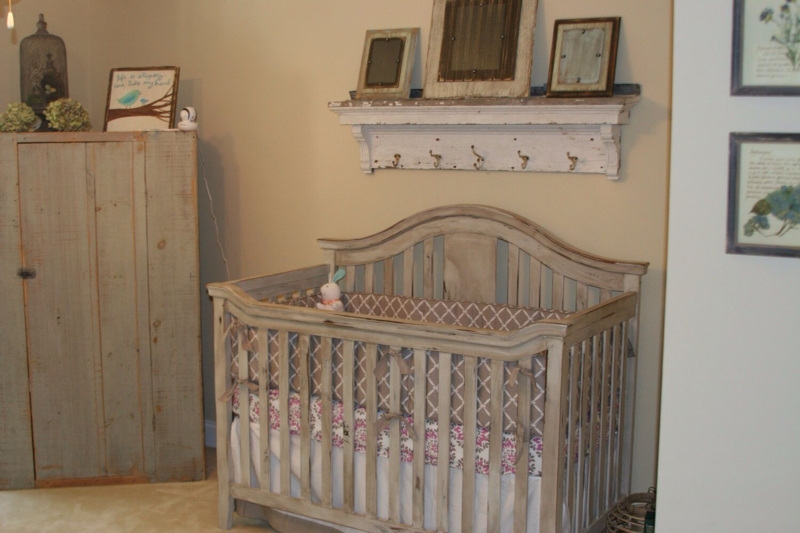 Rustic Baby Nursery with Vintage Wooden Crib