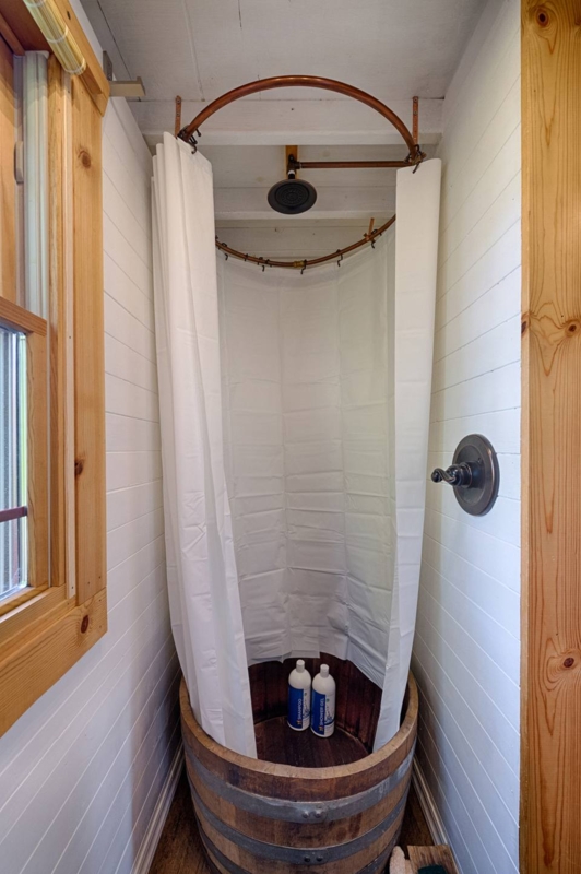 Rustic Barrel Shower Design for Small Spaces