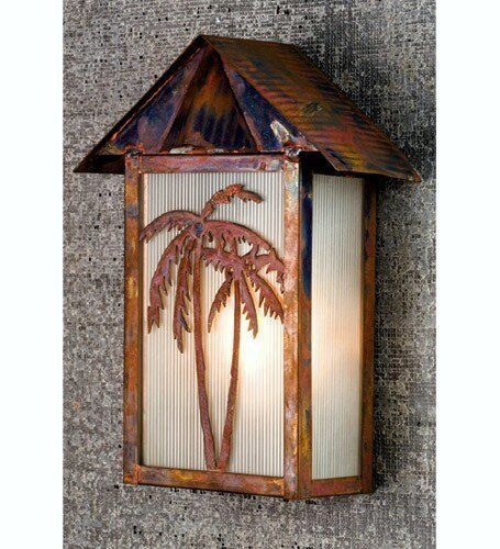 Rustic Coastal Palm Tree Wall Sconce Light