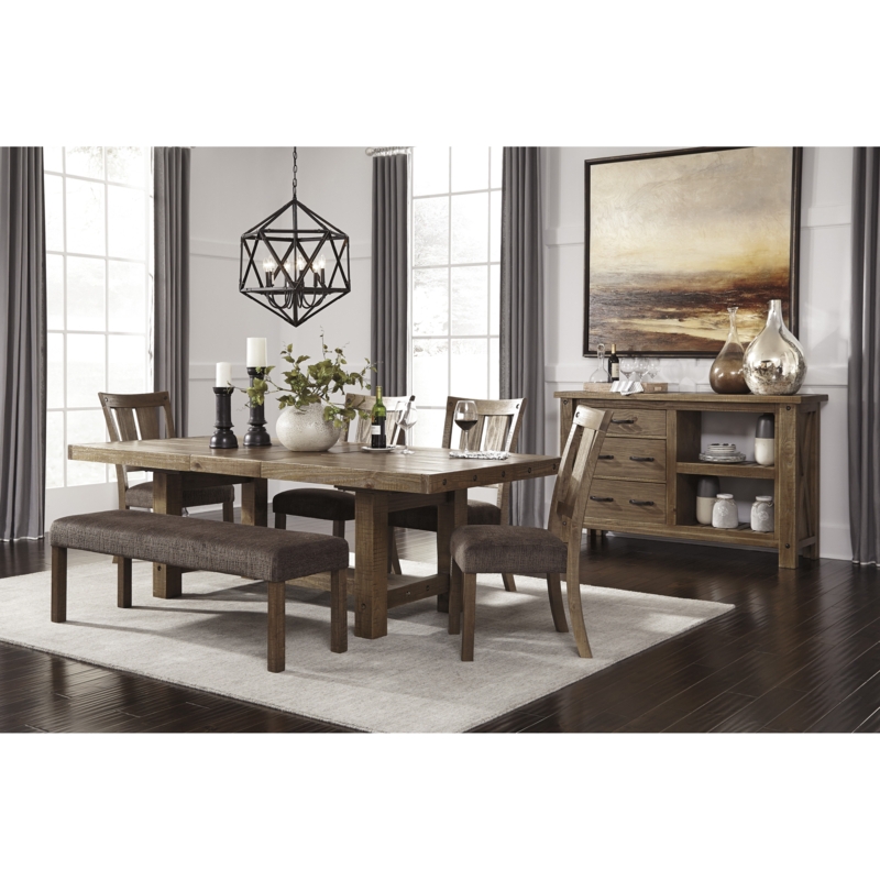 Rustic Counter Height Extendable Dining Table Set