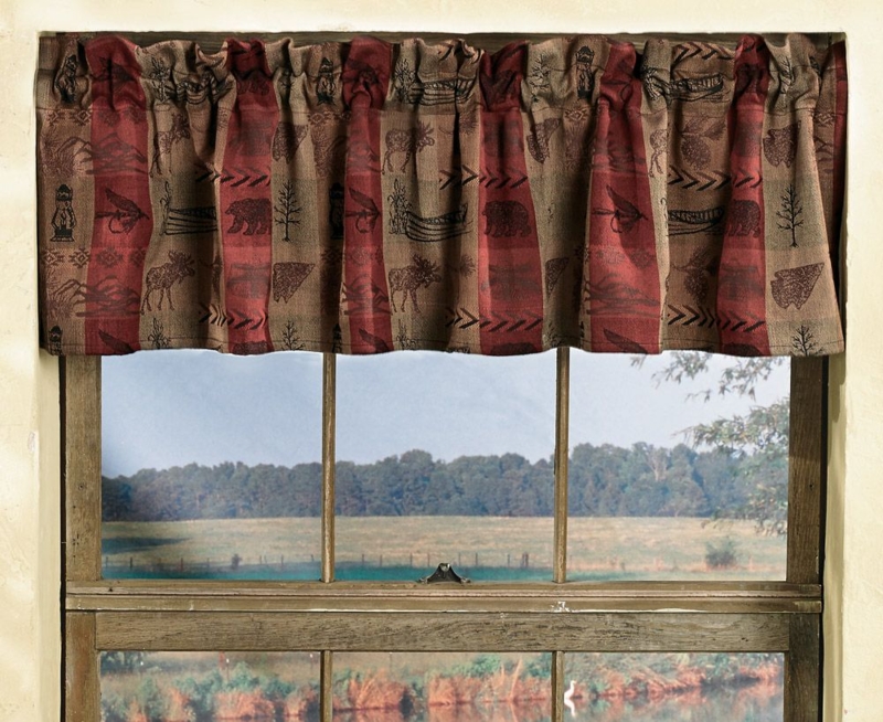 Rustic Country Cabin Valance with Nature Prints