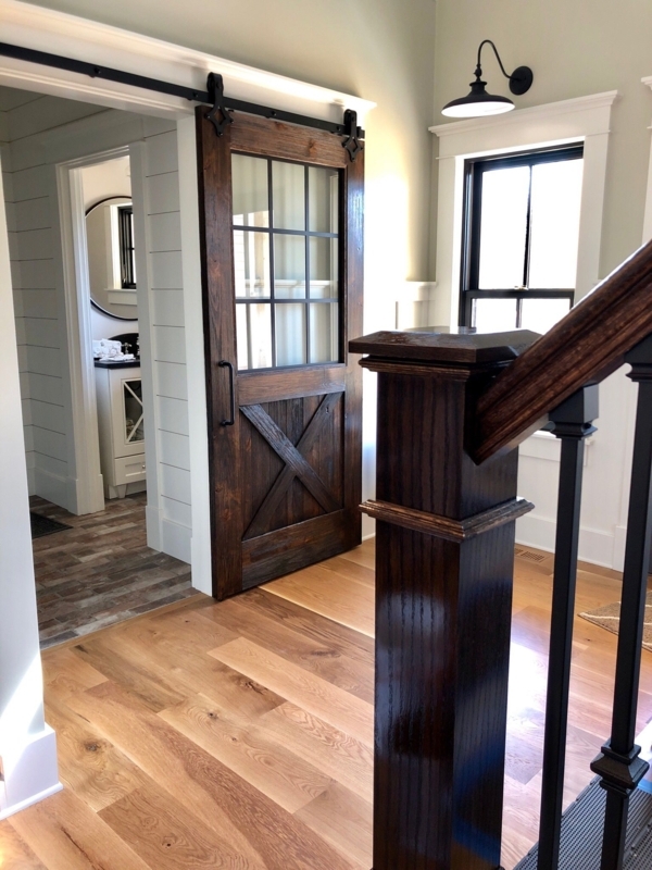 Rustic Farmhouse French Half X Barn Door Design