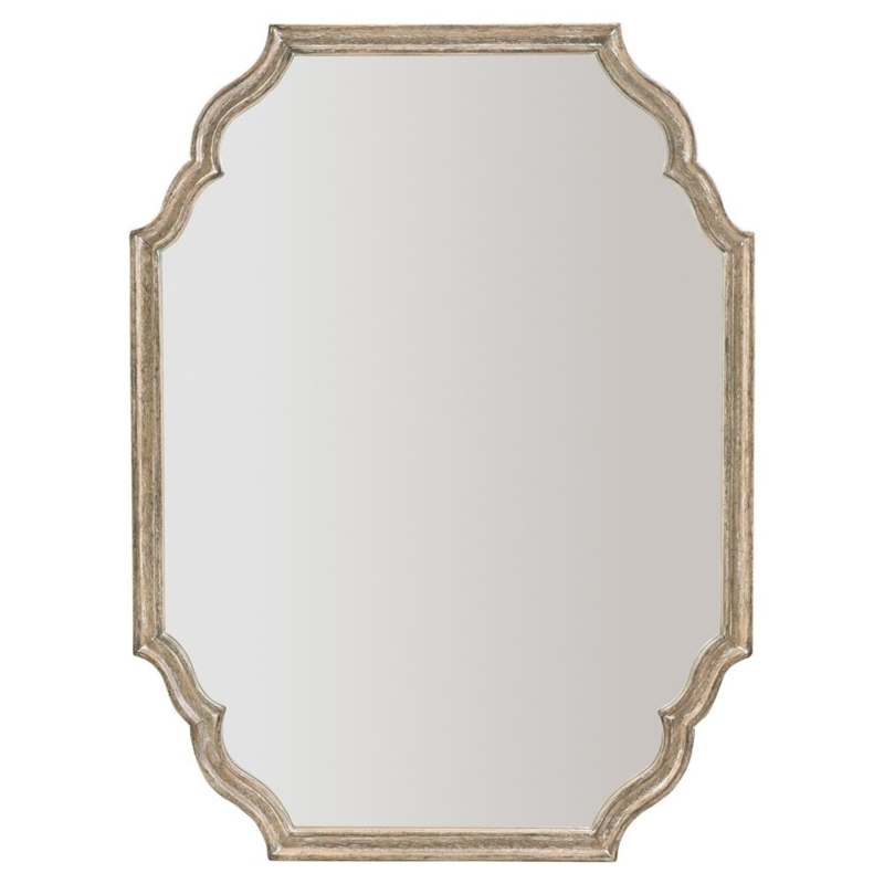 Rustic French Country Curved Wood Wall Mirror