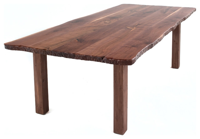 Rustic Live Edge Walnut Farmhouse Dining Table