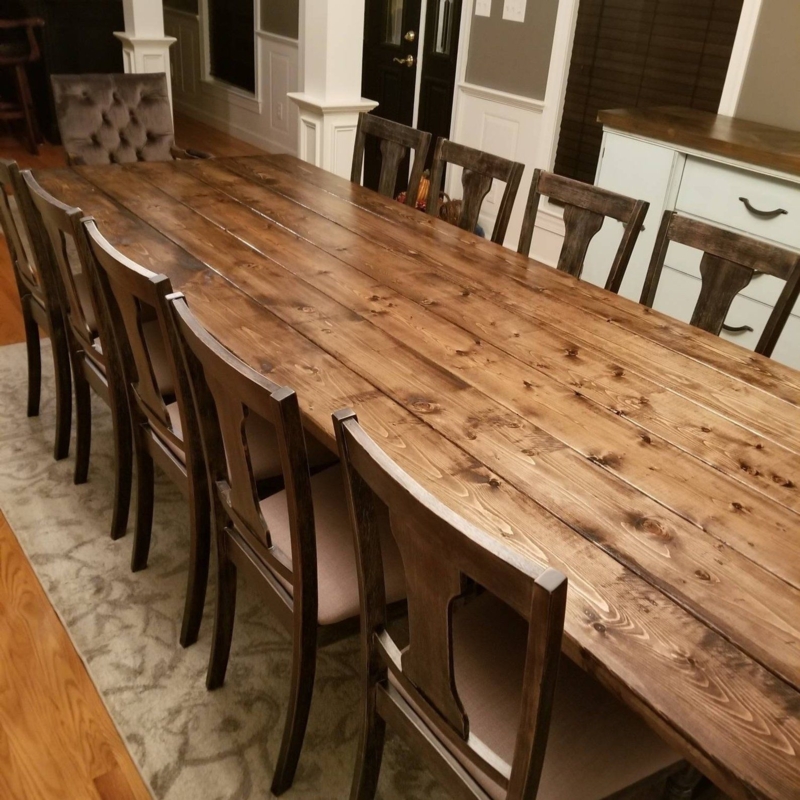 Rustic Scandinavian Wooden Dining Room Table Design