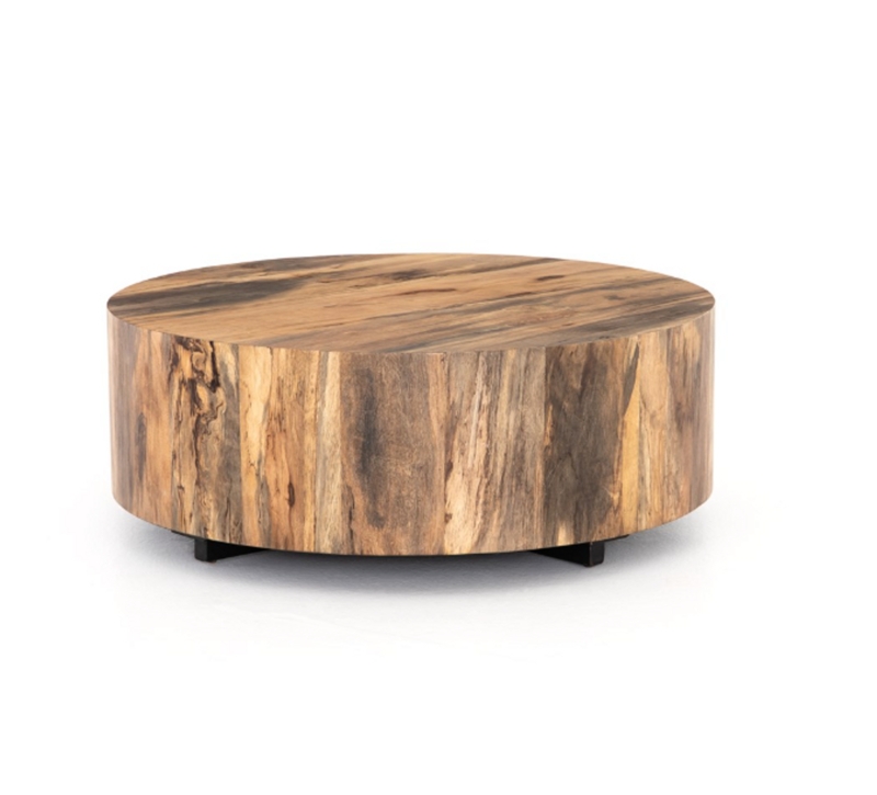 Rustic Spalted Wood Round Coffee Table