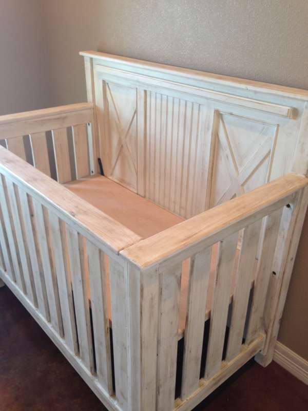 Rustic White Farmhouse Style Baby Crib
