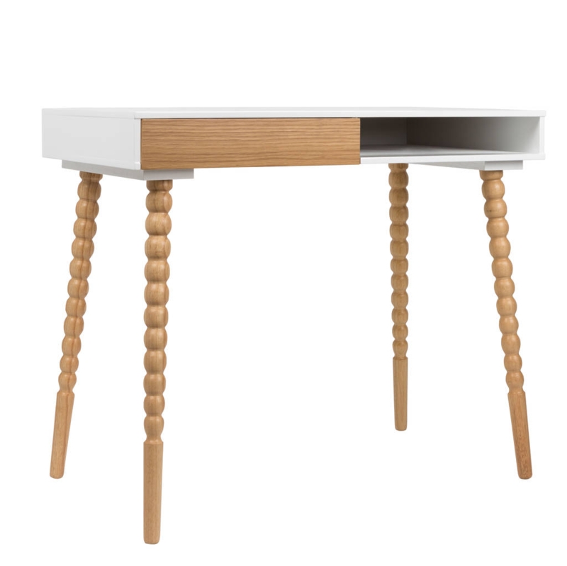 Scandinavian Desk with Unique Stacked Ball Legs