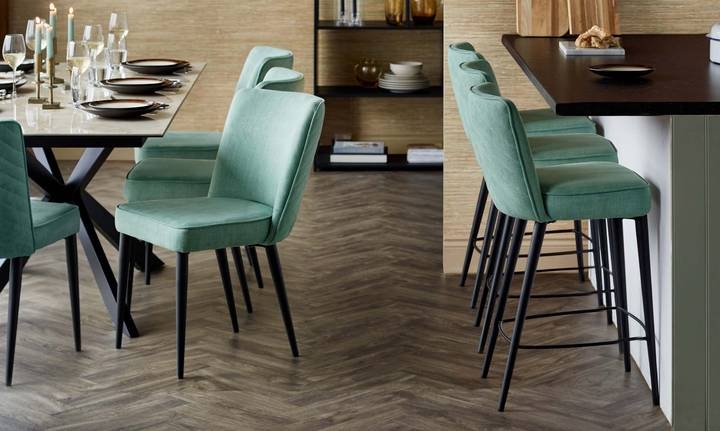 Serena sage green chenille dining chair - set of 2  Danetti