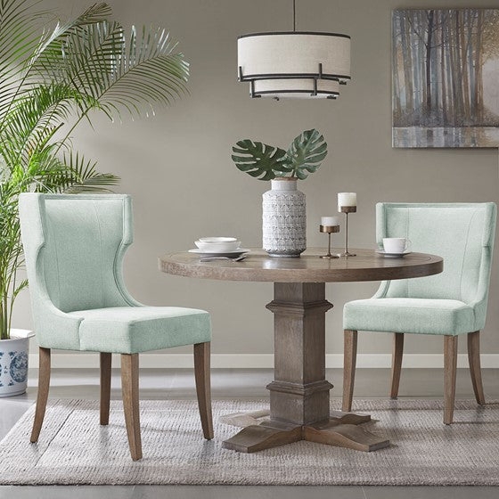 Shop Upholstered Wingback Dining Chair Light Sage Green | Dining Chairs ...
