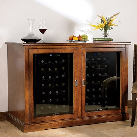 Siena Mezzo Walnut Wine Credenza with Refrigerators