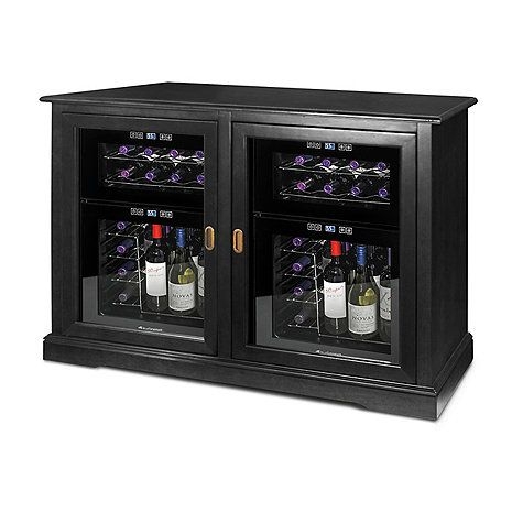 Siena Mezzo Wine Credenza (Nero) and Two 24 Bottle Touchscreen Wine ...