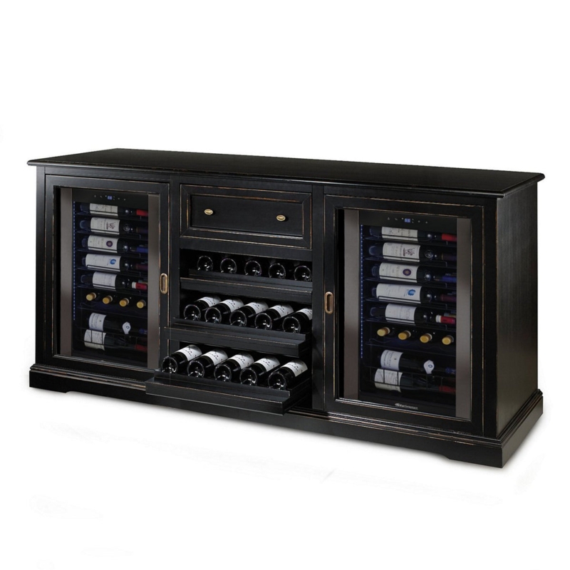 Siena Nero Wine Credenza with Dual Refrigerators