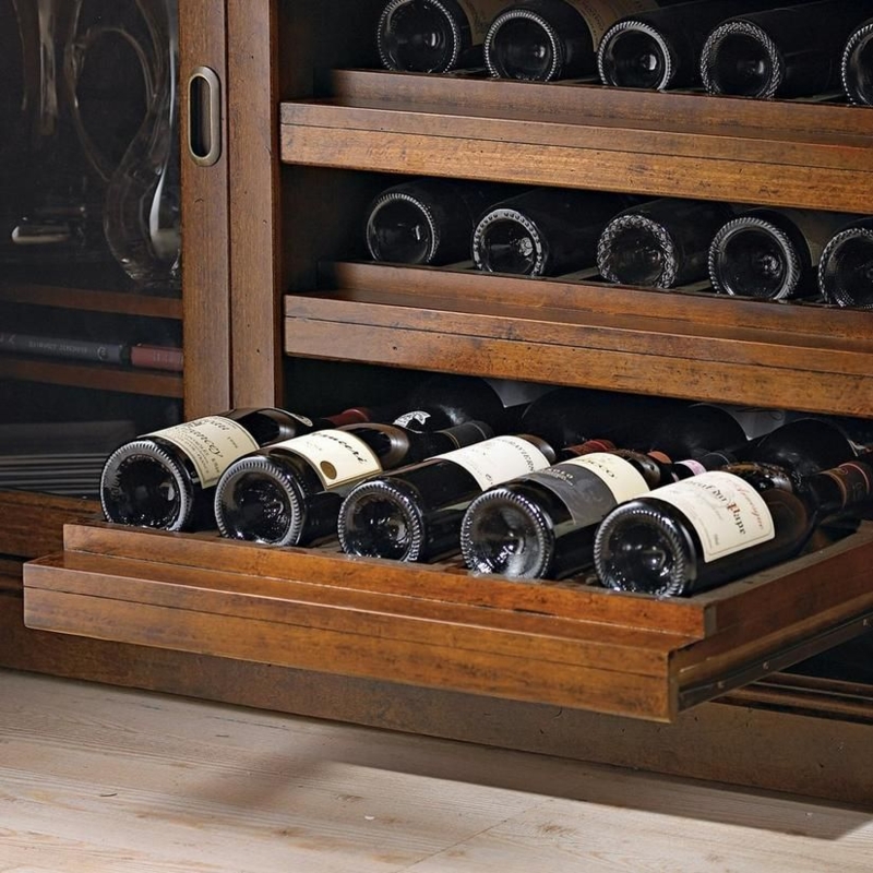 Siena Wine Credenza with Wine Refrigerator with Cooling Storage Option ...