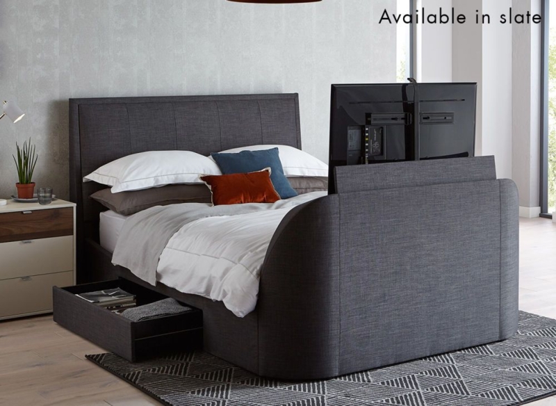 Slate Grey Alexander TV Bed Frame with Storage