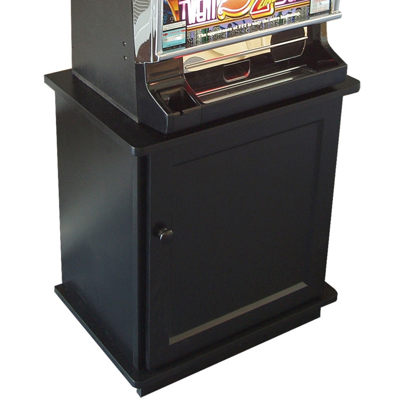 Sleek Black Slot Machine Stand with Storage