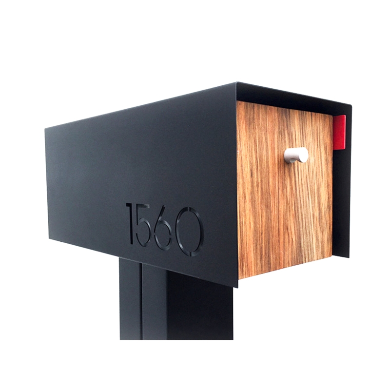Sleek Modern Midcentury Mailbox with Wood Front