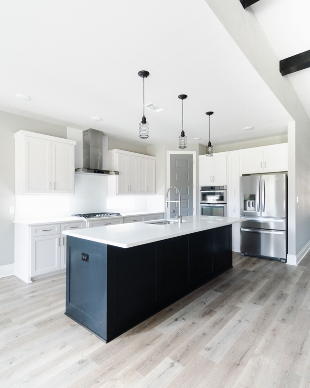 Sleek Modern Two-Tone Kitchen Island Design