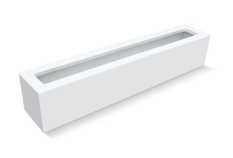 Sleek Modern White Rectangular Indoor Planter