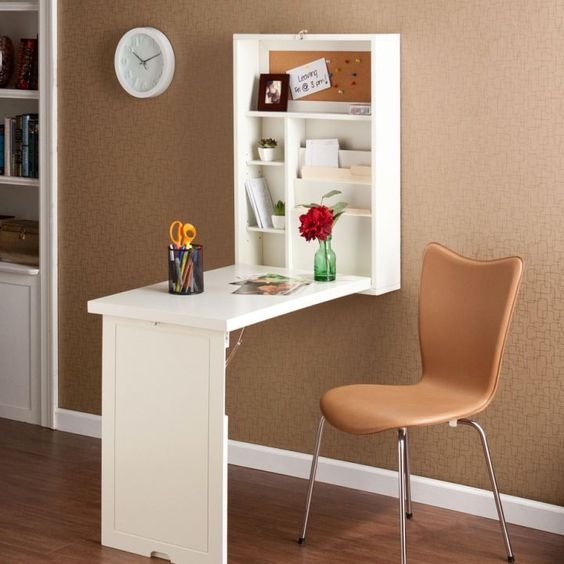 Space-Saving Compact Wall-Mounted Foldaway Desk
