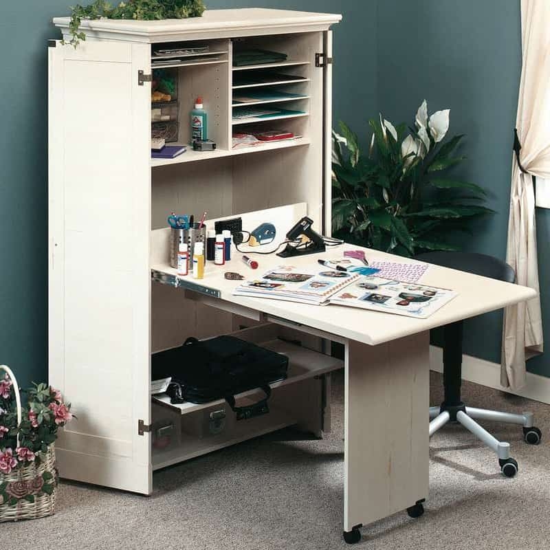 Space-Saving Hideaway Craft Station Desk