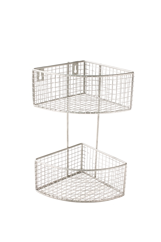 Spectrum Diversified 2-Tier Corner Wire Basket Organizer