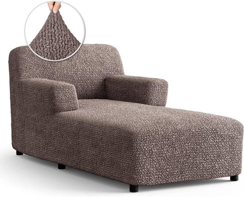 Stretchy Brown Chaise Lounge Cover for Sofas