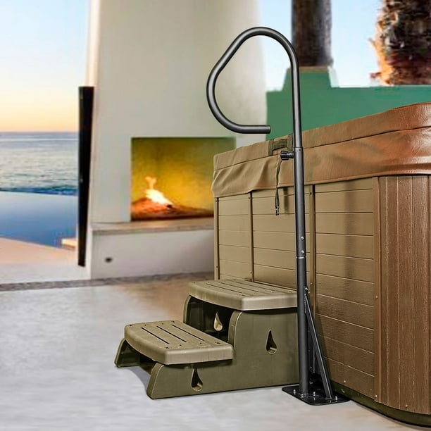 Sturdy Steel Handrail for Hot Tub Safety