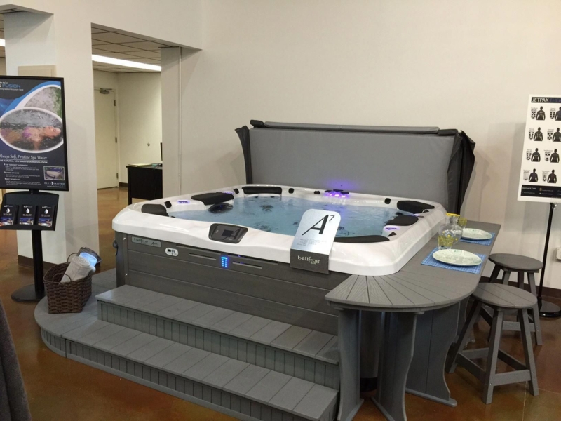 Style 1 Surround for a Bullfrog Spa Two Tier Enclosed Steps, Bar with ...
