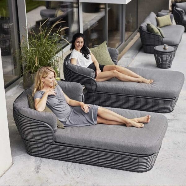 Stylish Grey Cane Outdoor Daybeds for Patio