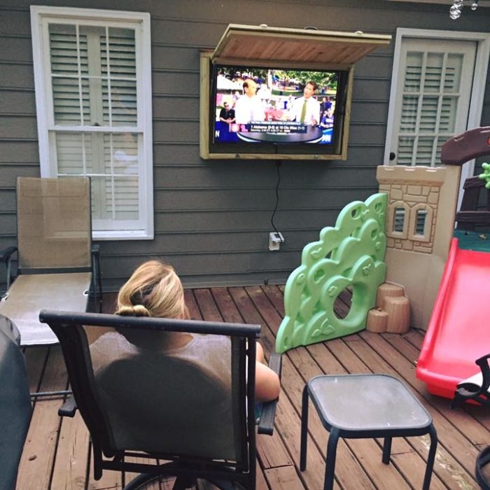 Stylish Outdoor Patio TV Stand with Protective Cabinet
