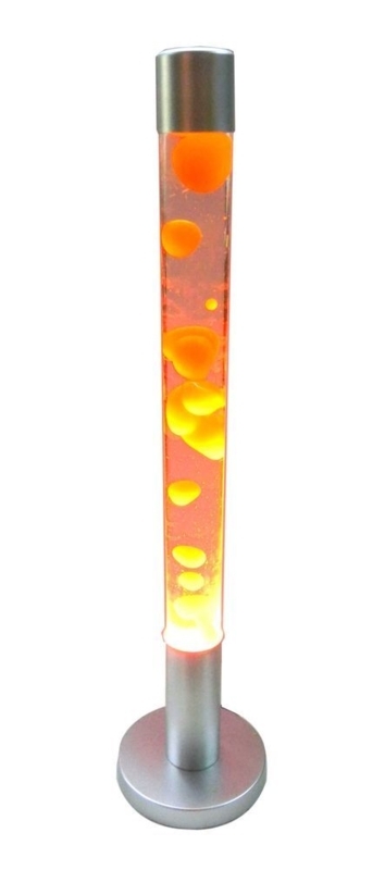 Tall Orange Clear Lava Floor Lamp with Motion