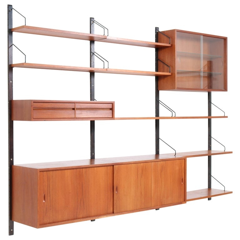 Teak Mid-Century Modern Wall Shelving Unit by Poul Cadovius