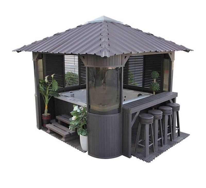 This Hot Tub Gazebo Turns Your Spa Into a Swim-Up Bar | Hot tub gazebo ...