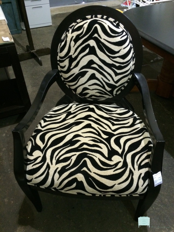 This lovely black & white accent chair would brighten up any room in ...